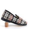 Chaussons Homme Beige et Noire en Textile Doublé de Pure Laine - Semelle en Caoutchouc