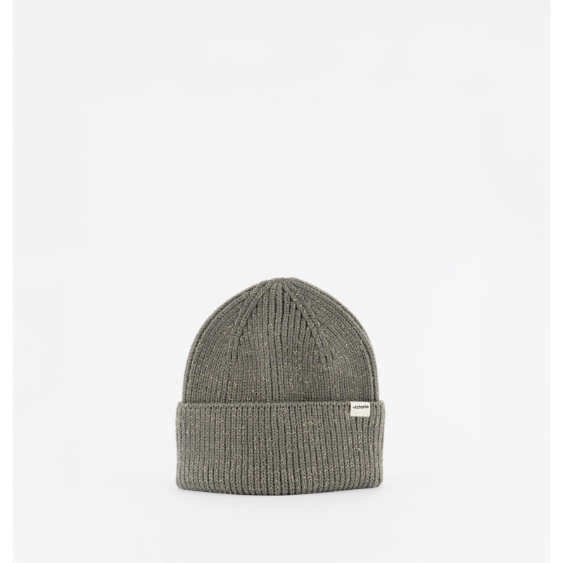 Bonnet kaki tricot lurex