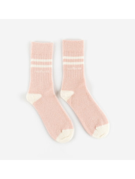 Chaussettes roses et rayures blanches