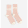 Chaussettes roses et rayures blanches