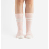 Chaussettes roses et rayures blanches