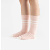 Chaussettes roses et rayures blanches