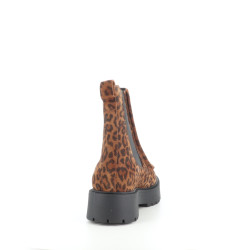 boots Léopard en daim