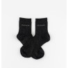 Chaussettes Lurex unies noires et broderie Victoria