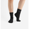 Chaussettes Lurex unies noires et broderie Victoria