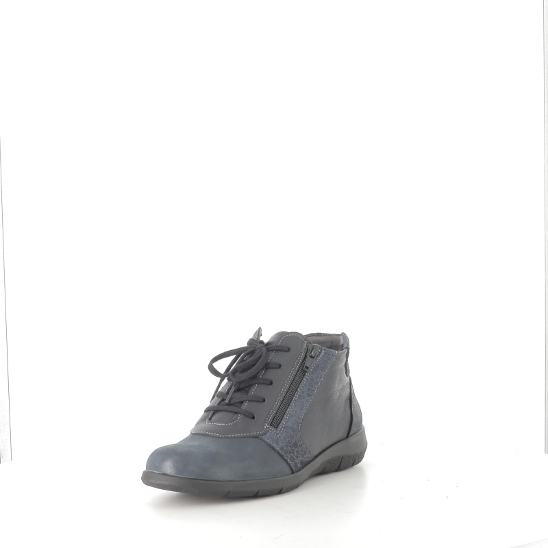 Baskets Hautes en Cuir Bleu Marine