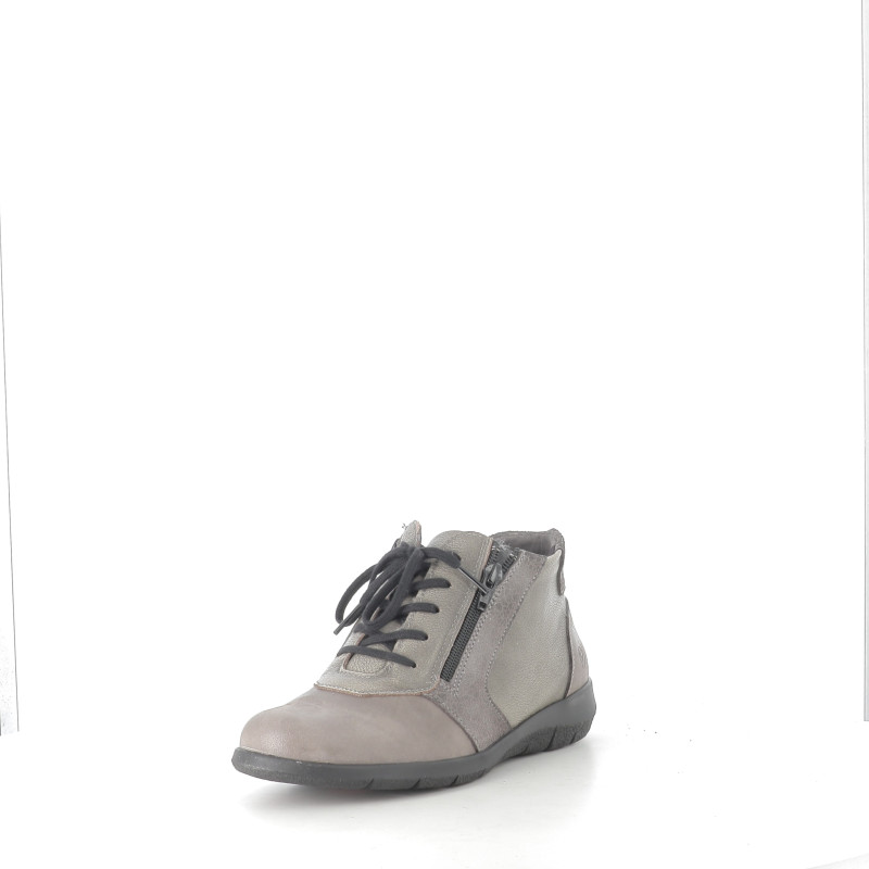 Baskets Hautes en Cuir Gris