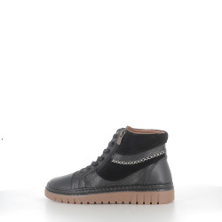 Baskets Hautes en Cuir Noir