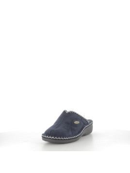 Mules en Textile Bleu Marine