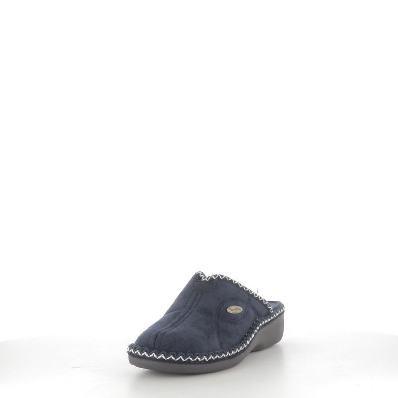 Mules en Textile Bleu Marine