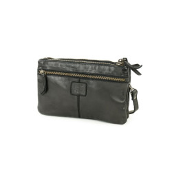 Sac à Bandoulière en Cuir Noir Petit Format Bear