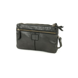 Sac à Bandoulière en Cuir Noir Petit Format Bear