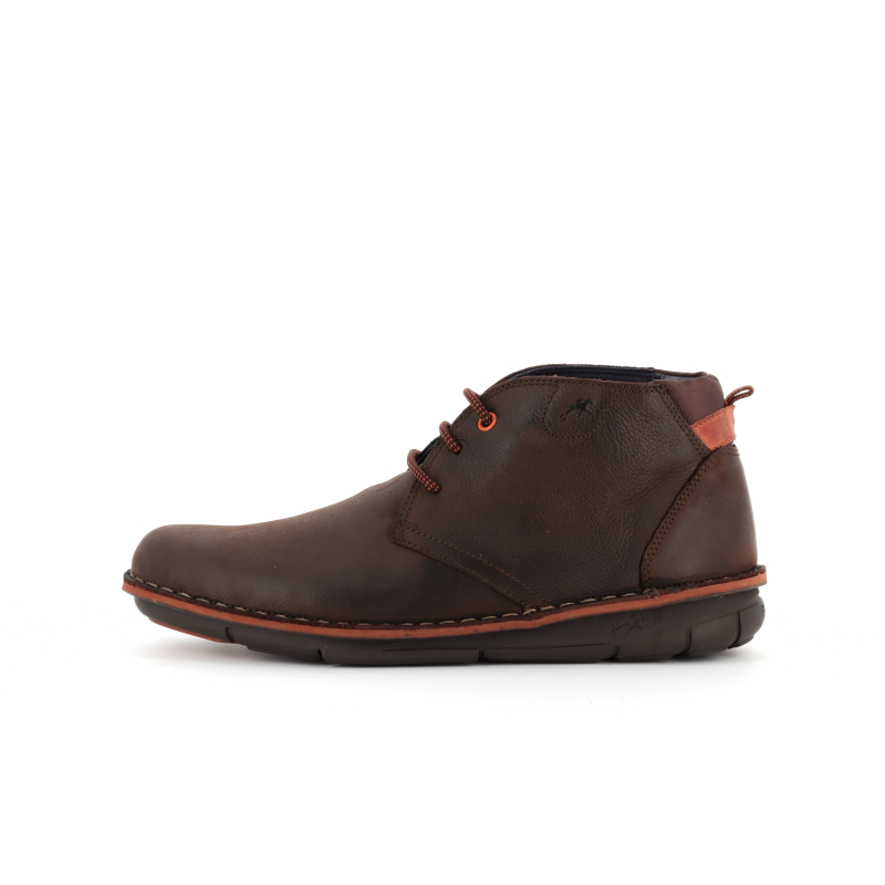 basket montante en cuir marron