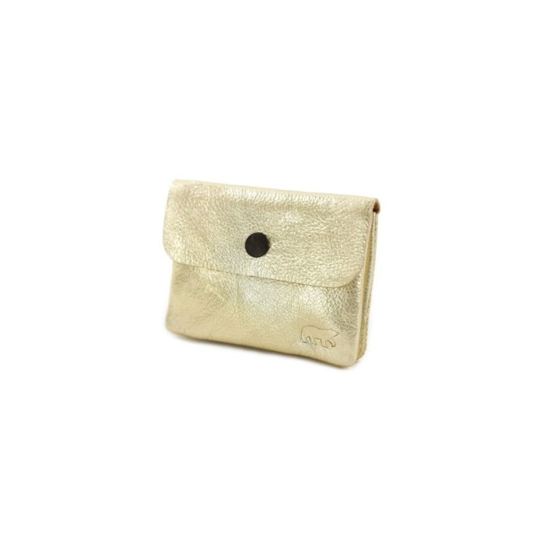Portemonnaie doré cuir