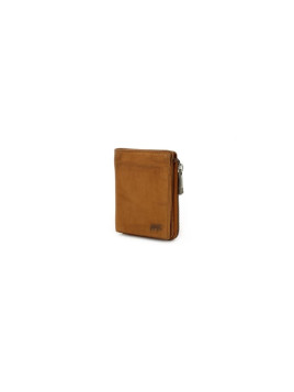 Porte-monnaie compact marron cognac