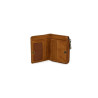 Porte-monnaie compact marron cognac