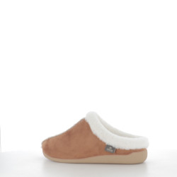 Pantoufles en textile marron