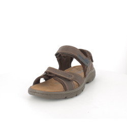 nu-pieds Imac marrons en cuir à scratch