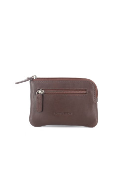Porte-monnaie marron en cuir