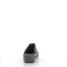 Mules bleues en textile avec broderies