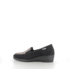 Pantoufles noires en textile avec détails