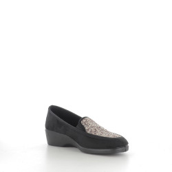 Pantoufles noires en textile avec détails