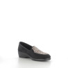 Pantoufles noires en textile avec détails