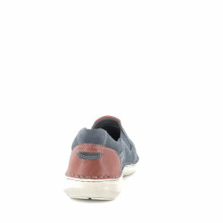 Mocassins bleus en daim et textile