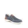 Mocassins bleus en daim et textile