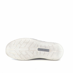 Mocassins bleus en daim et textile