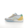 Baskets basses bleues blanches et jaunes