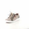 Baskets basses grises et vertes lacets et zip