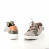 Baskets basses grises et vertes lacets et zip
