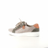 Baskets basses grises et vertes lacets et zip