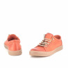 Baskets basses orange en cuir
