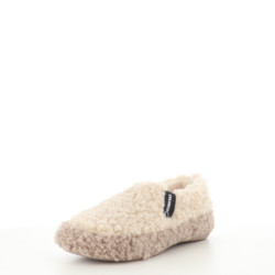 Pantoufles beiges et camel curly