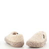 Pantoufles beiges et camel curly