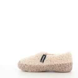 Pantoufles beiges et camel curly