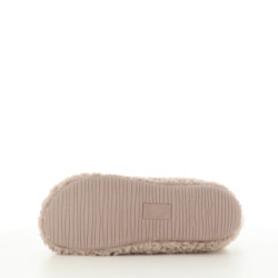 Pantoufles beiges et camel curly