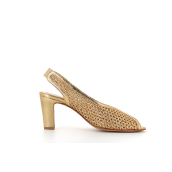 Escarpin doré cuir luxe