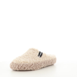 Chaussons curly beiges et camel