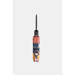 Parapluie compact orange et marron