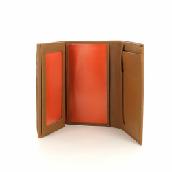 Portefeuille marron en cuir