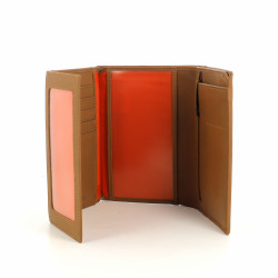 Portefeuille marron en cuir