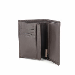 Portefeuille en cuir chocolat
