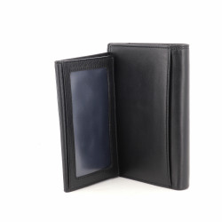 Portefeuille en cuir noir