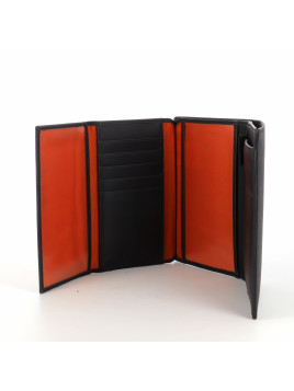 Portefeuille en cuir noir
