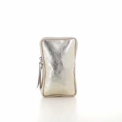 Pochette téléphone argentée