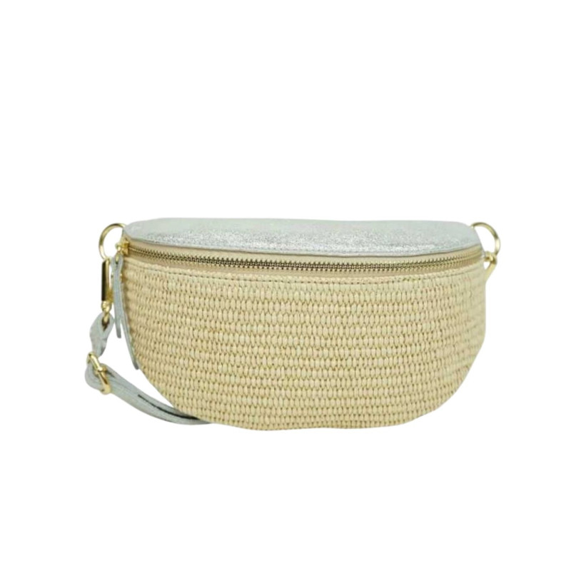 Sac banane argenté