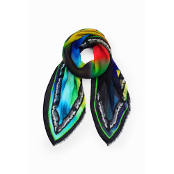 Foulard rectangulaire plissé tie and dye